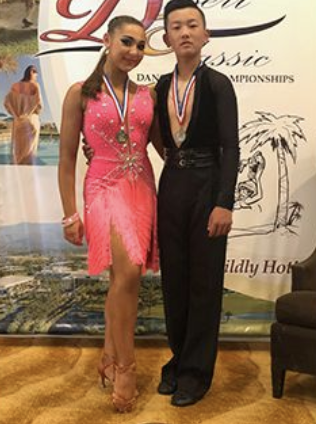 Daniel Zhao and his partner, Simona Itkin after an award winning performance. 