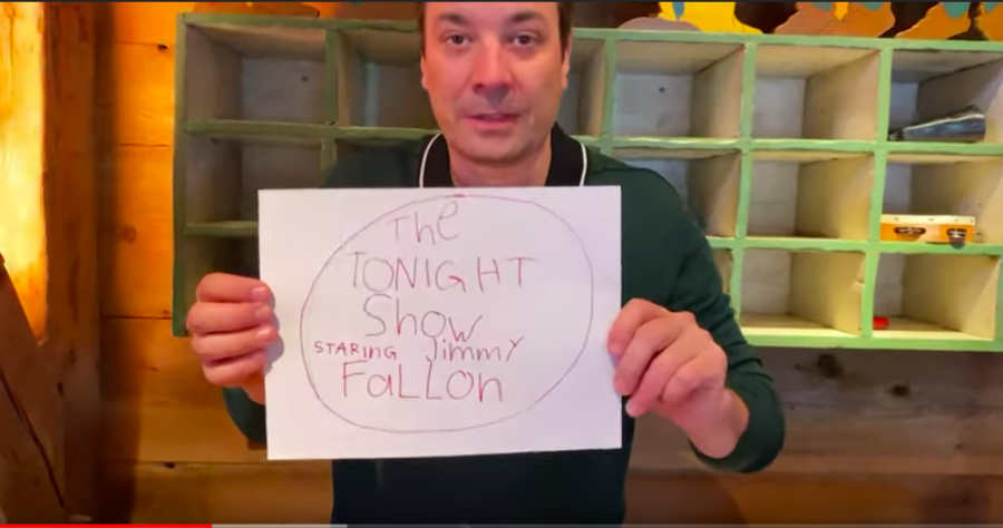Jimmy Fallon’s show was filmed by his wife and his graphics were made by his daughters.