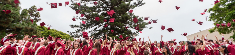 The typical graduation on the Quad may not be possible as scheduled for the senior class due to protective measures against COVID-19. Pictured: the Class of 2019 