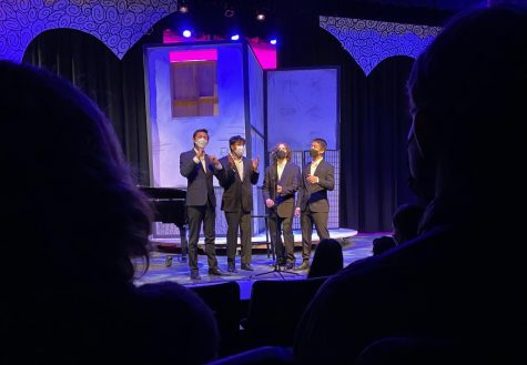 Last Friday, the Starry Knights Barbershop Quartet performed in their last Singers’ Showcase with senior Joseph Aguilar (left). 