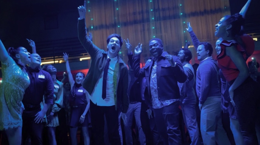 Yasper (played by Ben Schwartz, pictured at right) and Aniq (played by Sam Richardson, pictured at left) sing about second chances in the musical-themed episode of The Afterparty.