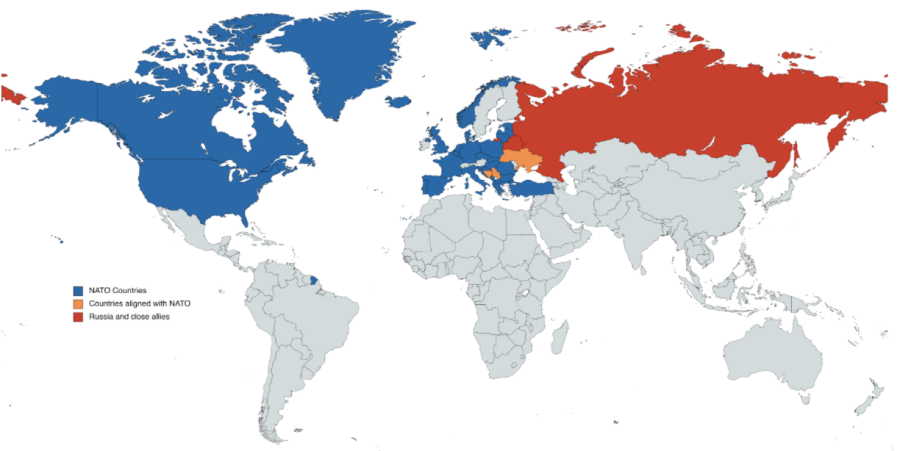 The countries that are allied with NATO around the map are the only ones who are protected by NATO
