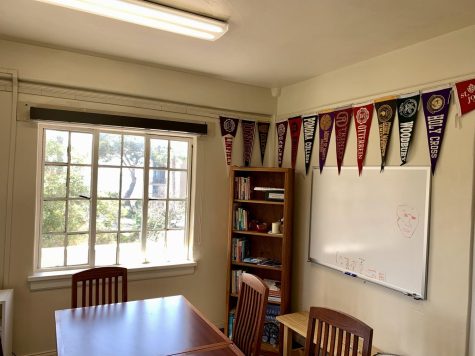 Lining the hallways of upper Bentham are rows of college pennants—reminders of the ever-present, looming future.