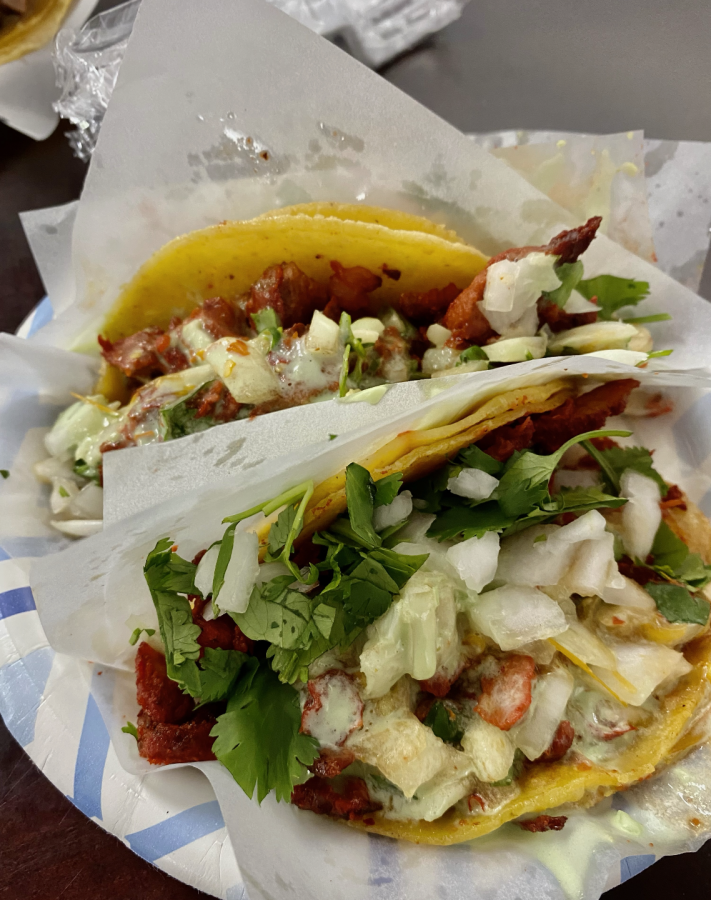 This+adobada+taco+from+Tacos+El+Gordo+is+arguably+my+favorite+taco+ever.+Slow+cooked+and+roasted+on+a+metal+rod%2C++shaved+off+to+order%2C+and+topped+with+a+green+cilantro+crema+and+freshly+diced+white+onions+and+cilantro%2C+it%E2%80%99s+the+perfect+bite.+The+flavors+overwhelm+your+pallet+in+a+way+that+you+just+can%E2%80%99t+stop+yourself+from+coming+back+for+more.+No+complaints.