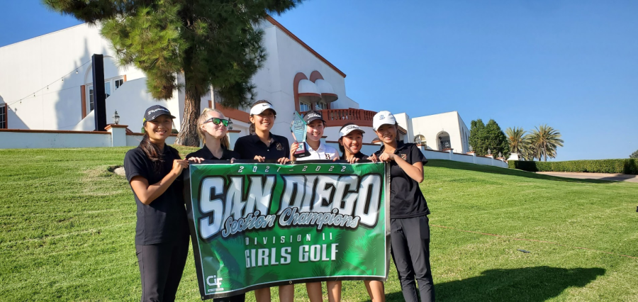 The+team+dominated+the+season+and+after+a+tough+match+won+the+CIF+Division+Two+Championship+by+two+strokes.+Pictured%3A+Joyce+Wu+%28%E2%80%9825%29%2C+Ashlyn+Garrigan+%28%E2%80%9825%29%2C+Sophia+Guan+%28%E2%80%9824%29%2C+Lucy+Yuan+%28%E2%80%9824%29%2C++Grace+Sun+%28%E2%80%9823%29%2C+and+Renee+Wang+%28%E2%80%9824%29.%0A
