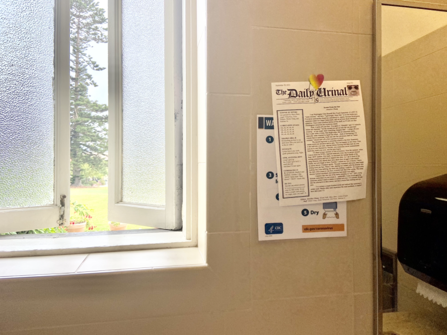 Copies of the Daily Urinal can be found in every bathroom around campus, but are also sometimes visible in other various locations. Ms. Moroney, who is the Head of Costume Design here at Bishop’s, currently has her door in lower Bentham covered in articles. 


