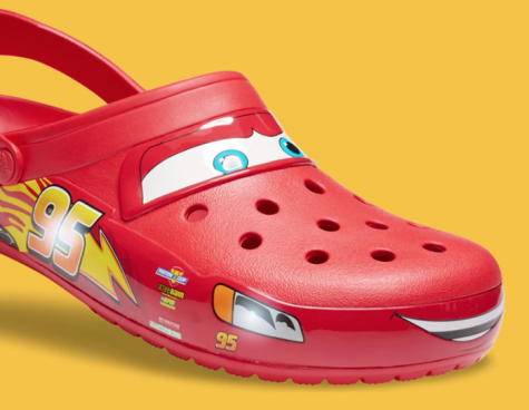 Crocs are popular shoes among students on campus. The Lightning McQueen style is a popular option that Malaya Taylor (‘25) and many others like to wear. 
