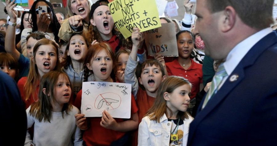 Students+protested+on+April+3%2C+2023%2C+inside+the+Tennessee+state+capitol+in+Nashville.+Why+do+children+have+to+advocate+for+change%3F