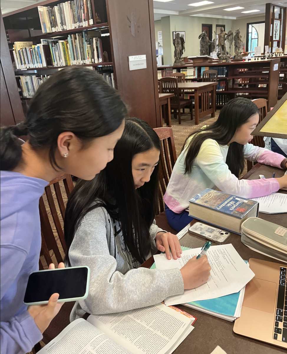 While summer school can be stressful because of the heavy load at times,  Bib-lit students Kailin Xuan (‘26) and Abigail Wei (‘26) find that working with friends always makes the work more enjoyable.
