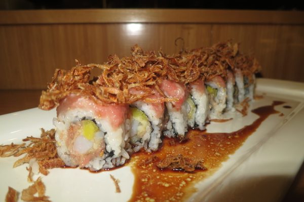 Behold: the best roll in the universe. The Toro Toro Roll from Shino Sushi + Kappo never fails to disappoint –– fatty tuna and crispy onions are topped with a drizzle of an addicting truffle soy sauce.