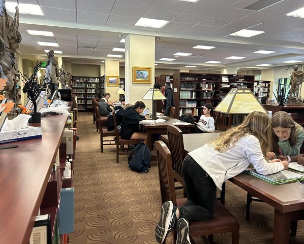 Throughout the year, but especially at the end of each quarter and semester, students gather in the library to study for various  final exams and to work on heavily weighted assignments. 