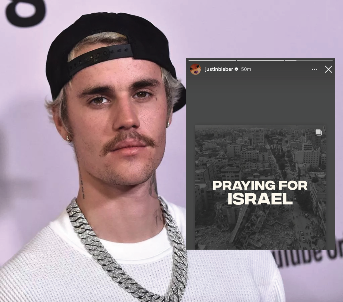 Justin Bieber posted an inaccurate graphic to his Instagram story four days after the current conflict began.