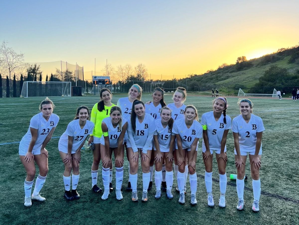 The Bishop’s Girls Varsity Soccer team wore all white at an away game against Pacific Ridge School on February 8. A member of last year’s Junior Varsity Girls Soccer team Hailey Zheng (‘26) said, “Some girls arent comfortable wearing white shorts when theyre on their period, so dark shorts can make them feel better.”