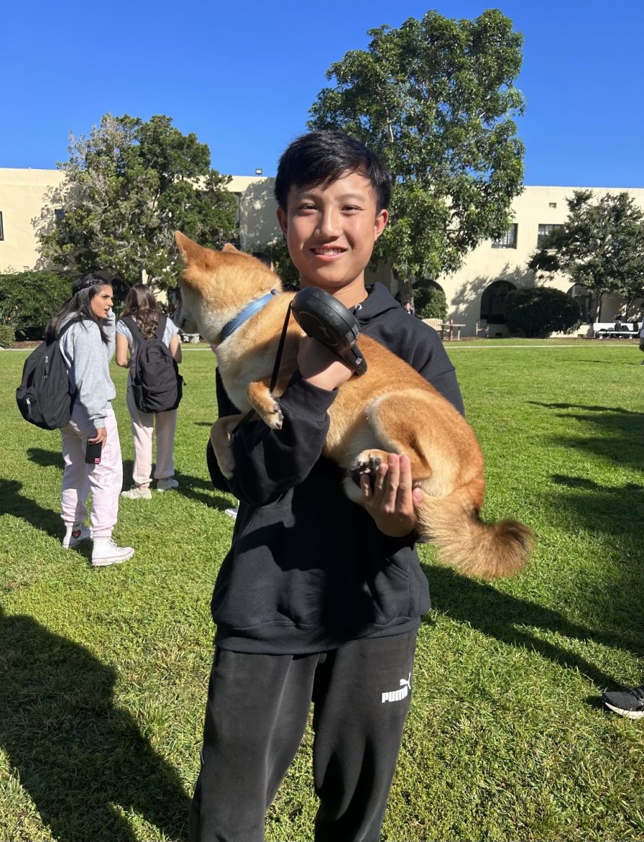Chris Zheng (‘27) came with his shiba inu, Max. “He sings along when I play the violin,” Chris said. Chris loved seeing everyone’s pets at this year’s celebration.
