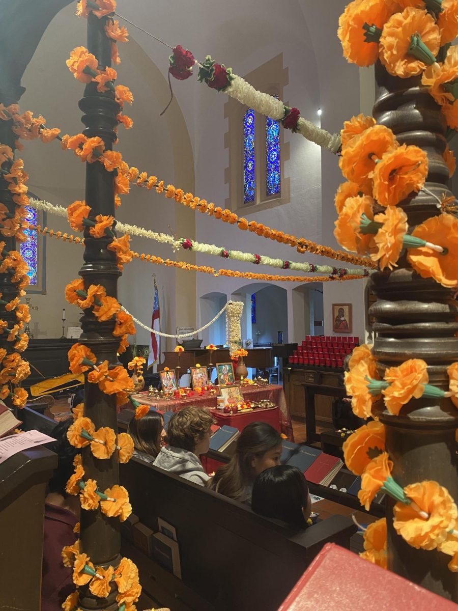 When Bishop’s students walked into the chapel during the week of Diwali with bare feet and foreheads adorned with bindi, they were greeted by bright decorations and an altar to the Goddess Lakshmi.