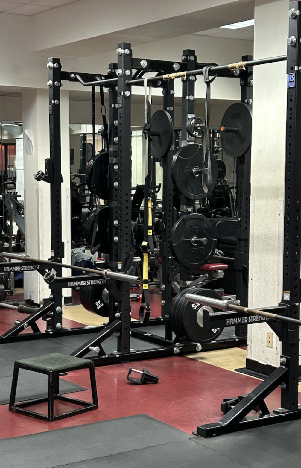Located under the Eva May Fleet Athletics Center, the Bishop’s weight room is filled with different kinds of equipment such as barbells, resistance bands, and treadmills.