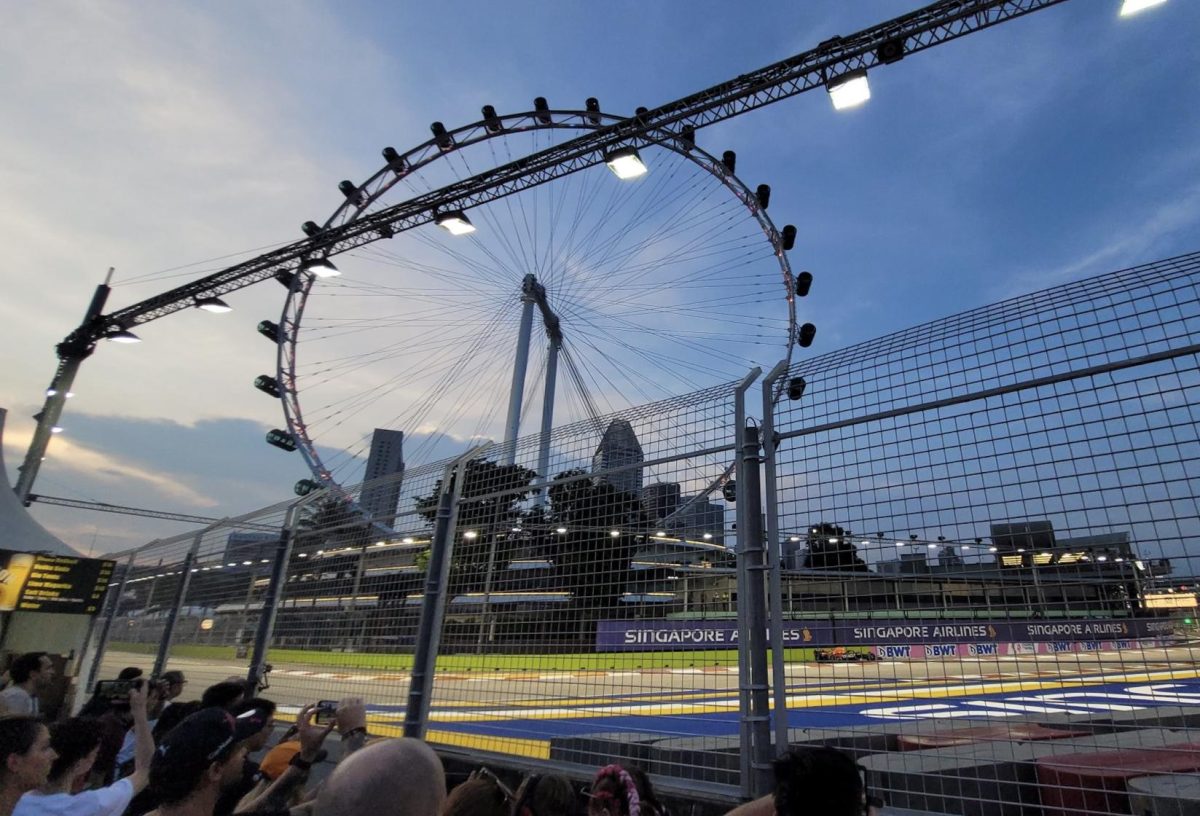 The view of the 2022 Singapore Grand Prix that Alvin Chak, Senior Mechanical Engineer for MagCanica, gets from the stands, seeing his own company’s parts in live action.