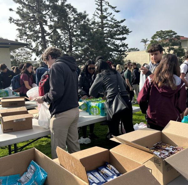 During an all-school enrichment, Upper School students packed care-packages for the homeless.