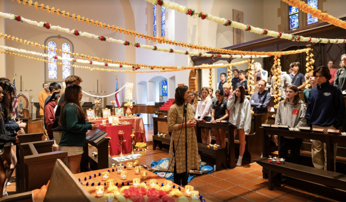 An important part of GEI’s cultural celebrations includes integrating the festivities in multiple areas on campus. During the 2023 Diwali Celebration, the chapel was decorated beautifully with flower garlands, candles, and portraits of the Hindu deities.