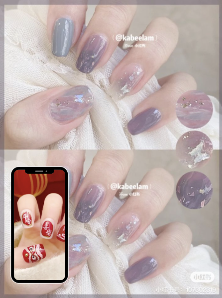 When searching for “Korean nails,” beautiful gel nails pop up. However, these images are often taken from Chinese apps — with Chinese watermarks still clearly visible. On the contrary, a Google search for “Chinese nails” results in bright red nails with Chinese flags and dragons painted on them. The “Korean nails” have no explicit reference to nationality. 