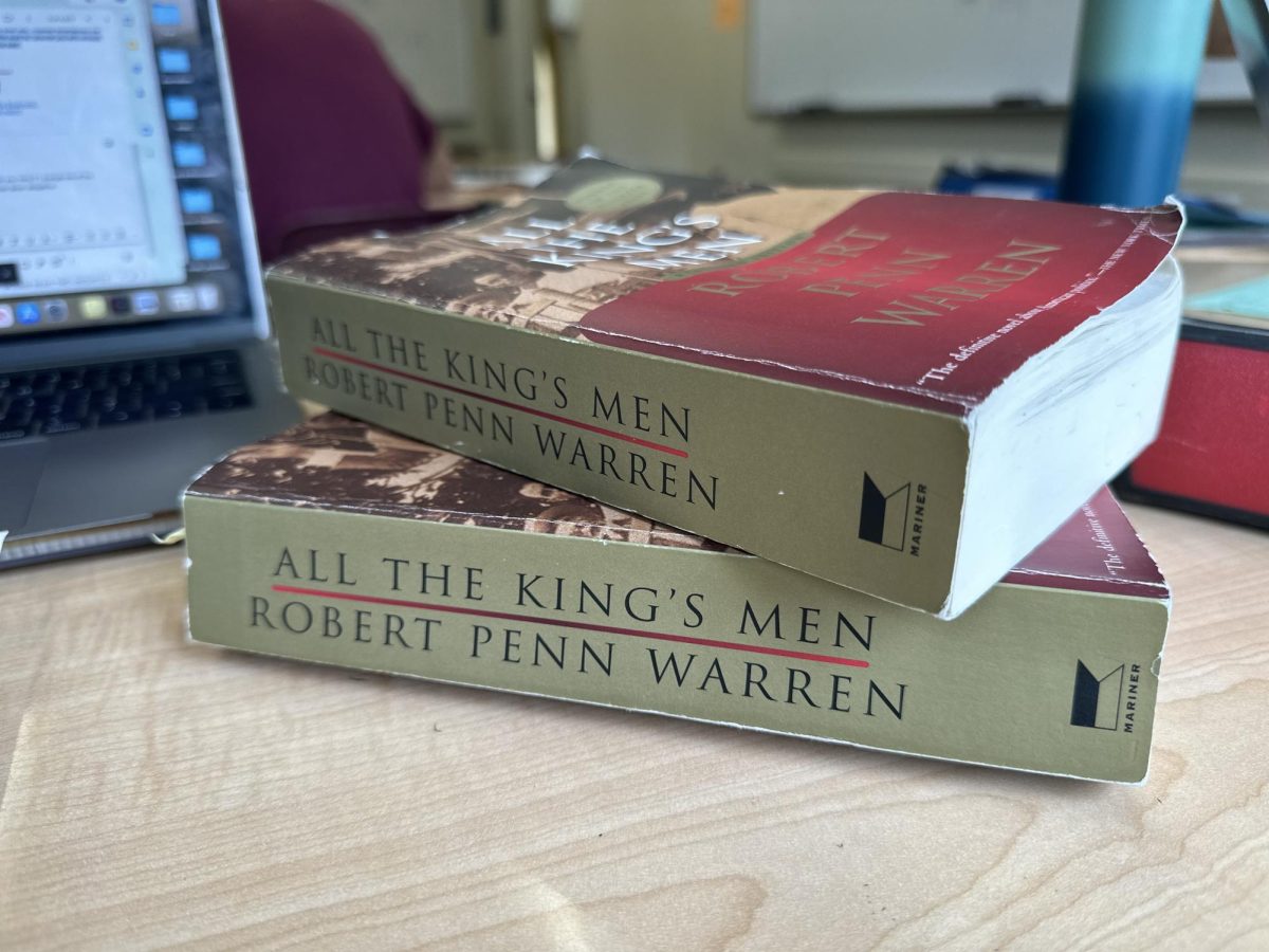 English teacher Dr. Clara Boyle’s Advanced Honors English class is currently reading All the King’s Men by Robert Penn Warren, which details American politics and elections in the 1930’s. 