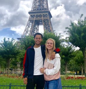 “This is a photo of my husband and I in Paris. We both have family out there, and love spending time with grandparents, cousins, and friends.” says Ms. Lemos.