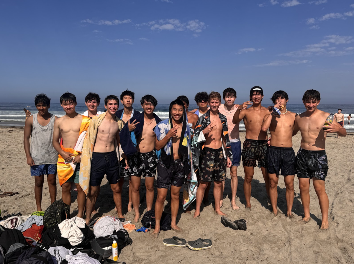 Sophomore boys posed for a picture after having a blast in the waves. Nothing better than swimming in the ocean as opposed to sitting in the classroom!