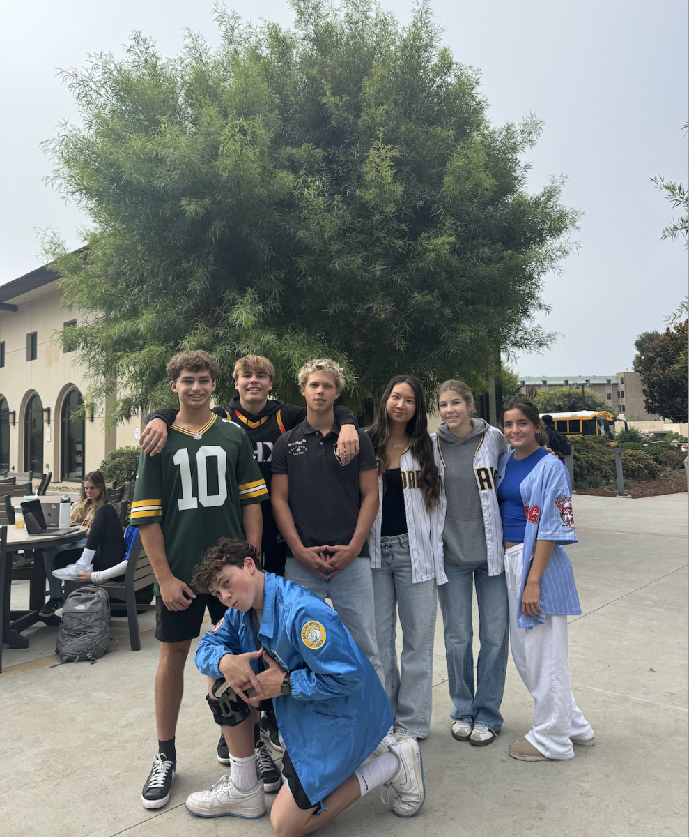 From left to right: Nick Pfister (‘27), Dane Larson (‘27), Seamus Murfey (‘27), Olina Shi (‘27), Ema Valdes Papenhagen (‘27), Gigi Paredez (‘27), and Cooper Armstrong (‘27).