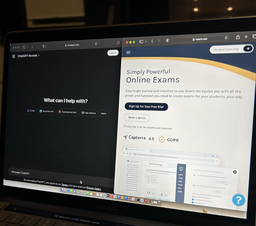 To remove the temptation and distraction of AI, English teachers shifted to using exam.net, a timed writing application that prevents AI use, to conduct writing assessments. 