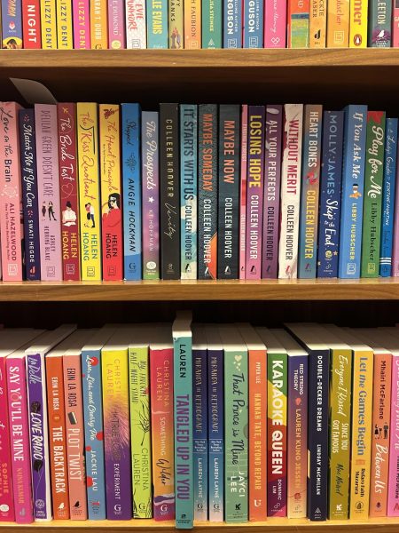 In the romance section of La Jolla’s local bookstore, Warwicks, nine titles by Colleen Hoover are featured. This includes one of her more recent books, “It Starts With Us,” a prequel to her most popular novel, “It Ends With Us.”