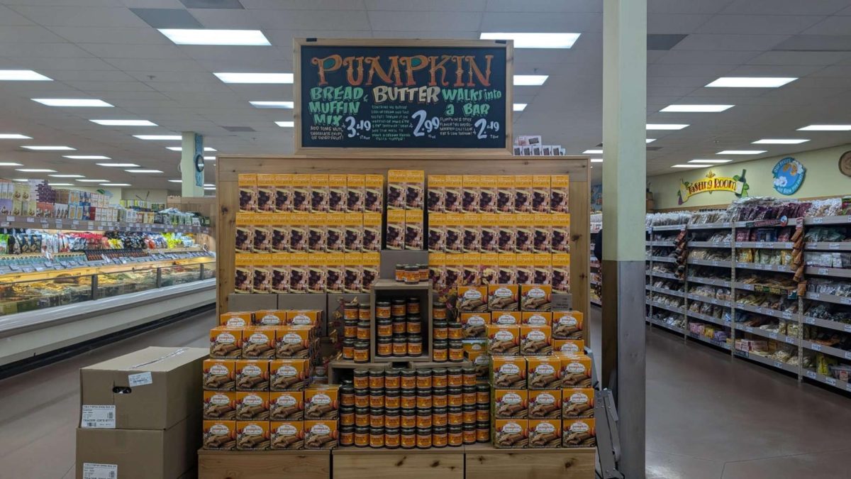 It’s hard not to look at the eye-catching displays at the front of the aisles. This stand at the Pacific Highlands Ranch Village on October 12th was stacked with pumpkin muffin mix, pumpkin butter in a jar, pumpkin cereal bars…whew. Did I mention pumpkin?