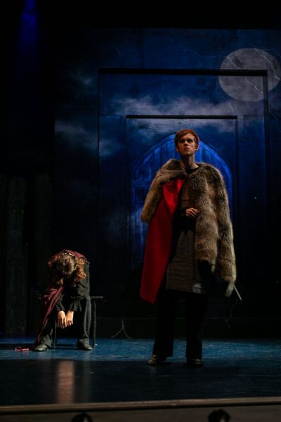 Jackson Weisser (‘26), who played the title role of Beowulf, explained, “This adaptation specifically portrays Beowulf as having selfless motivations for a lot of his actions, and I think that's really powerful. Being more so a good person than a super physically intimidating person needing to fight all the time, is what I [want the audience to take away] from my performance of the character.”