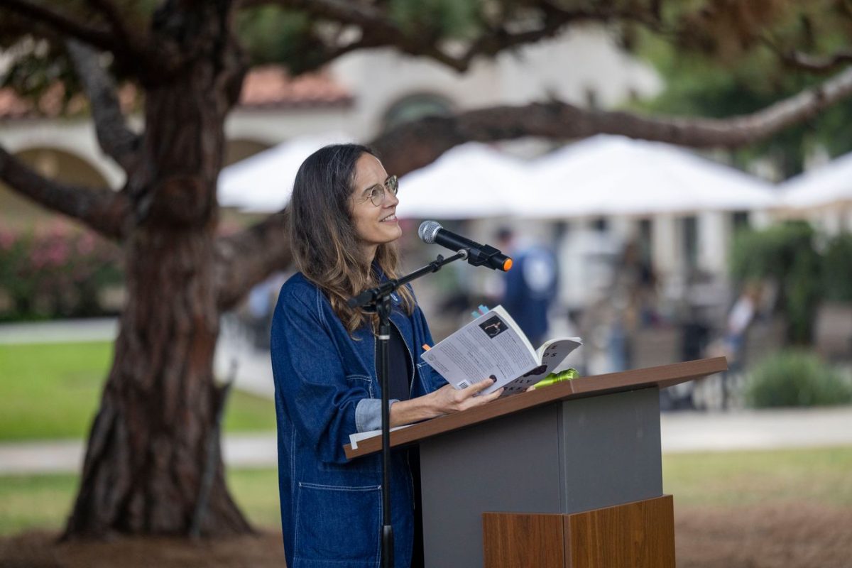 Throughout her reading, Parks briefly paused to allow the jets and seagulls to pass, subtly letting the nature and urban sounds weave into her poetry.