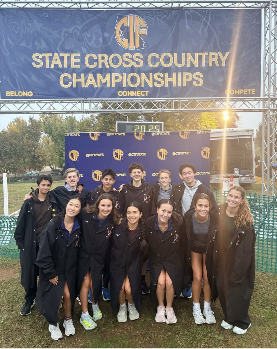 The Boys’ and Girls’ teams are pictured here about two hours before their first race at the Cross Country State Meet in Fresno.