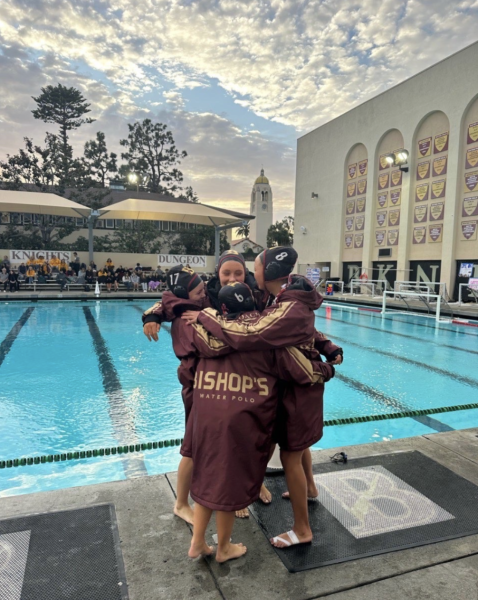 Seniors Aileen Shin, Katie Johnson, Lotte Lightner, and Moana Peterson all hugged before their Senior Night game, which celebrated their time on the team throughout the years.