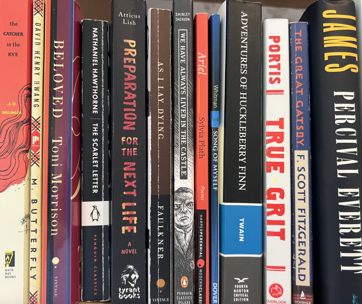 A section of my room’s bookshelf houses some of the books I read in Honors American Literature. My favorite of the bunch is Beloved by Toni Morrison.