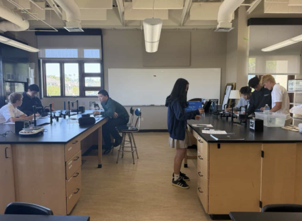Students in Mr. Ben Heldt’s period 6 CPE class on Friday, April 17th experimented with friction and forces using hands on activities with boxes containing weights inside.