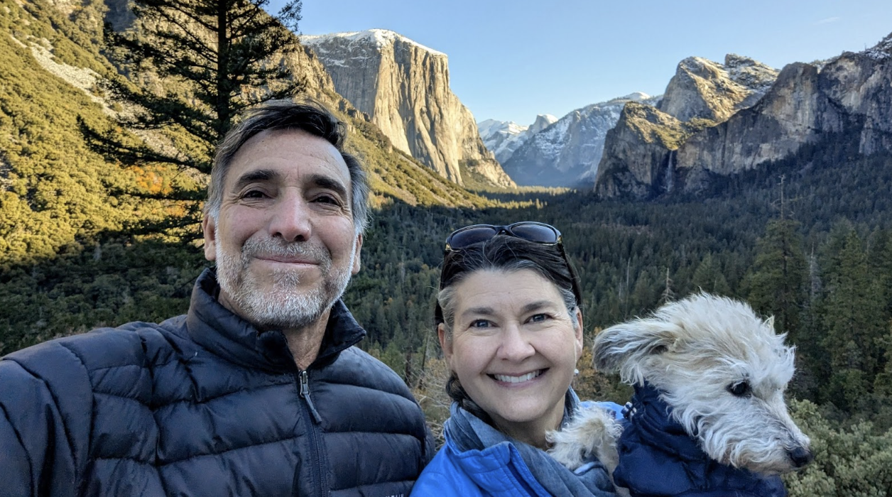 The day after graduation, Mrs. Crawford plans on moving to Washington, where she wants to spend quality time with her family and explore the outdoors. “My husband and I love to be outdoors and hike, and we hope to do lots of that soon — and Maisie comes with us,” Mrs. Crawford said. In the picture, Mrs. Crawford, her husband, and Maisie capture a captivating view of Yosemite National Park as they hiked through the beautiful landscape.